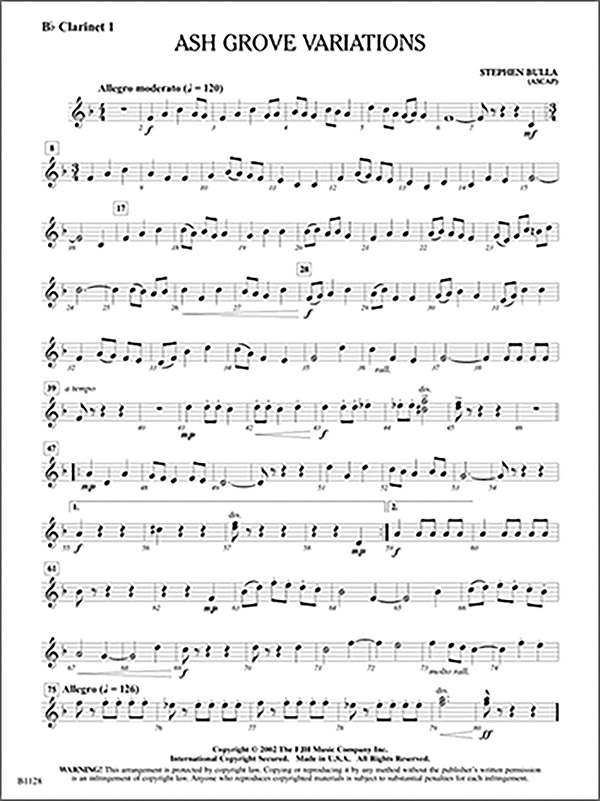 Ash Grove Variations (c/b score)