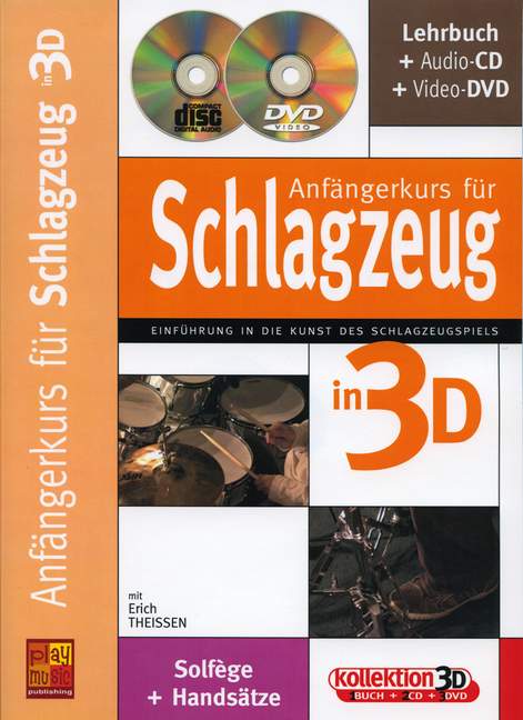 Anfängerkurs für Schlagzeug in 3D (+CD +DVD)