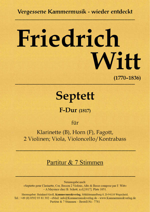 Septett F-Dur (1817) für Bläser und Streicher