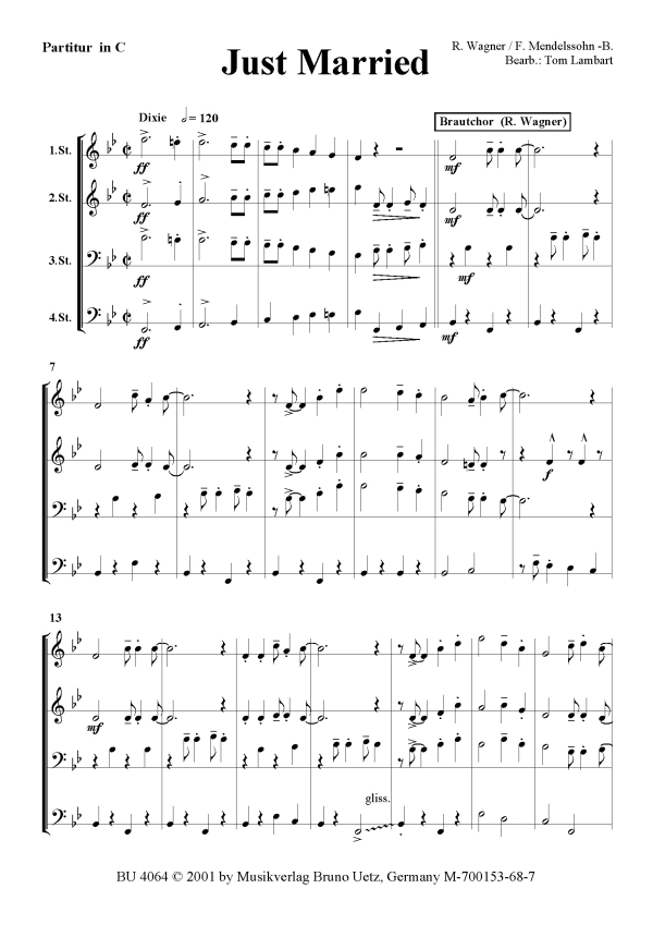 Just married for Brass Quintett