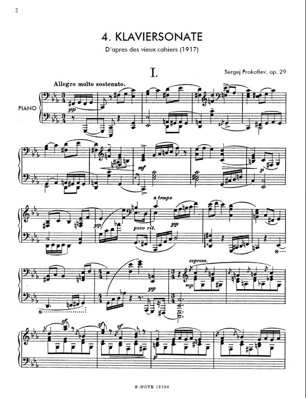 4. Klaviersonate c-Moll op.29 (1917)