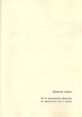 Et in novissimo dierum für gem Chor