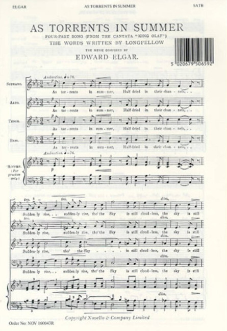As torrents in Summer for mixed chorus
