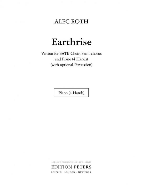 Earthrise SATB Semi-chor Pno Prc (Piano)
