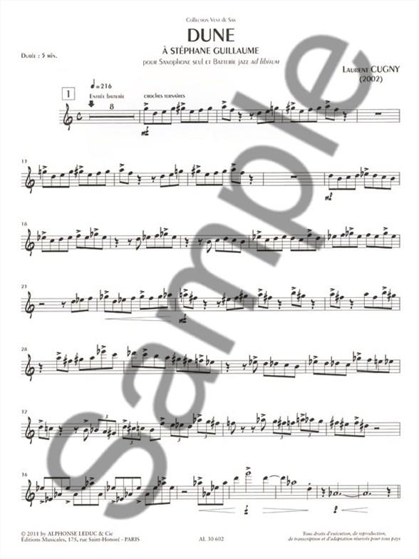 Dune pour saxophone alto