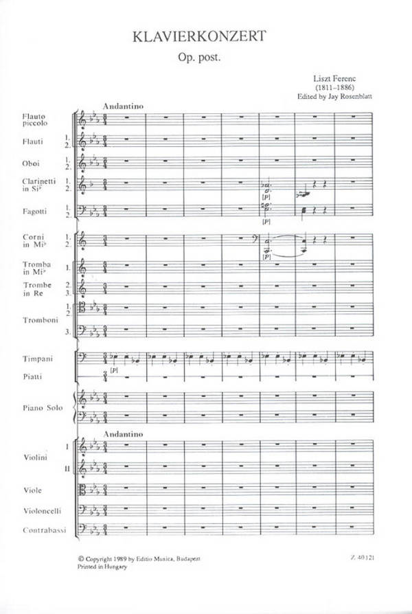 Klavierkonzert Es-Dur Taschenpartitur