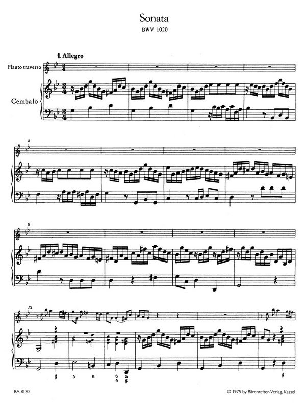 Sonate g-Moll BWV1020