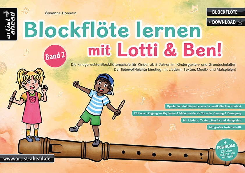 Blockflöte lernen mit Lotti & Ben! Band 2 (+Online Audio)