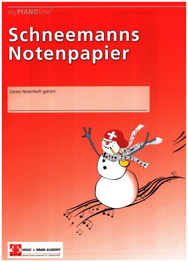 Schneemann Notenpapier - Rot