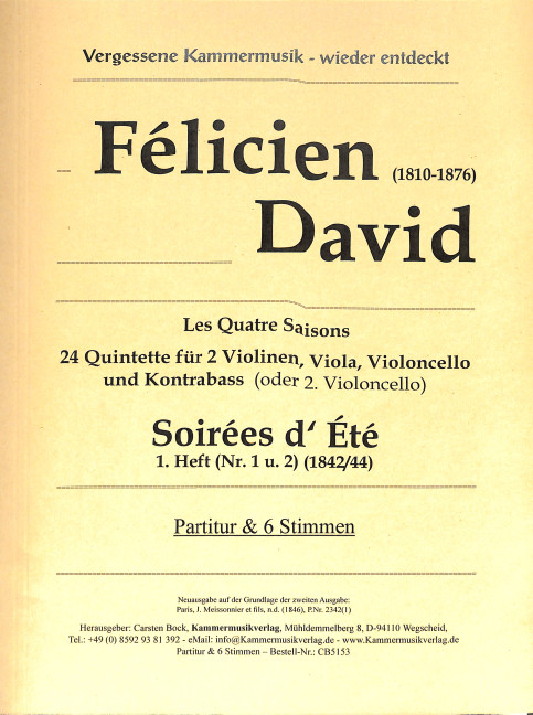 Soirées d' Été Band 1 (Nr.1 und 2)