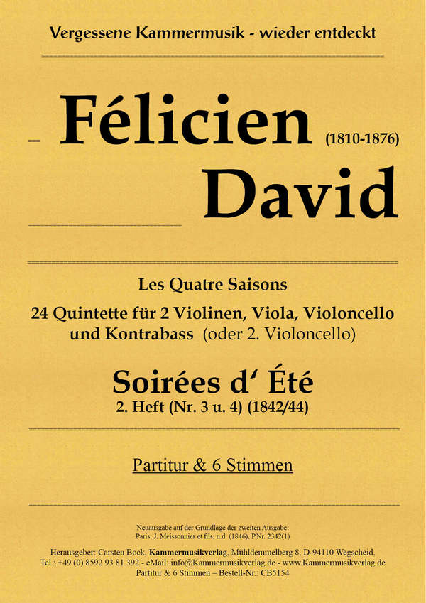 Soirées d' Été Band 2 (Nr.3 und 4)