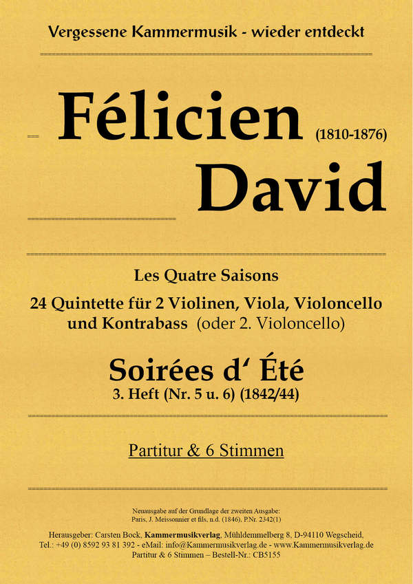 Soirées d' Été Band 3 (Nr.5 und 6)