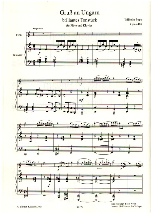 Gruß an Ungarn - Brillantes Tonstück op.407