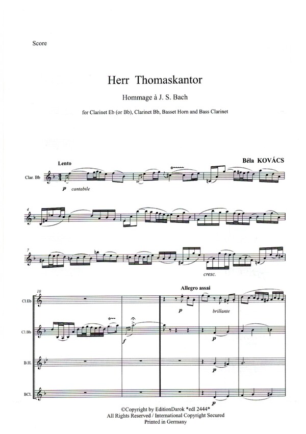 Herr Thomaskantor - Hommage à J. S. Bach