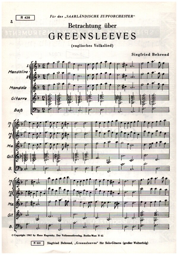 Betrachtung über Greensleeves