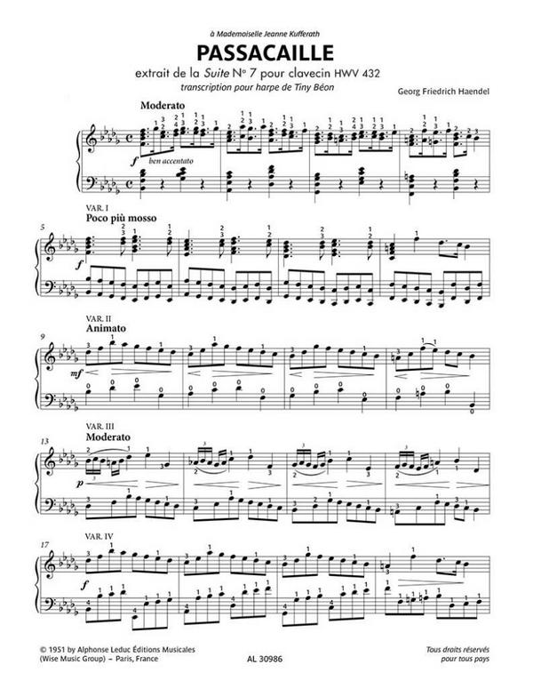Passacaille (extrait de la Suite No.7 HWV432 pour clavecin)