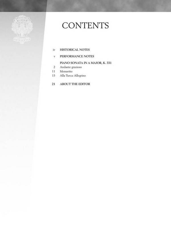 Piano Sonata in A Major KV331 (+Online-Audio)