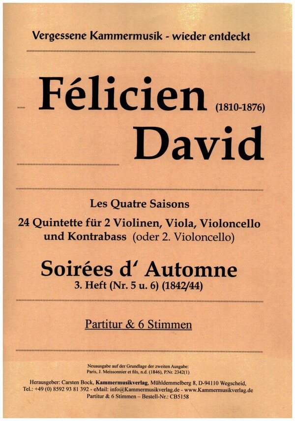 Soirées d' Automne Band 3 (Nr.5 und 6)