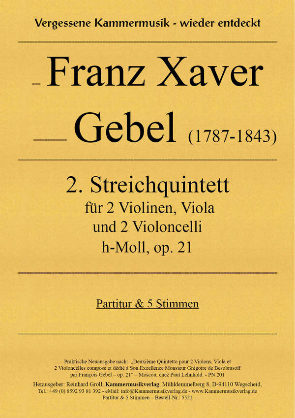 Streichquintett h-Moll Nr.2 op.21