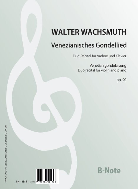 Venezianisches Gondellied für Violine und Klavier op.90