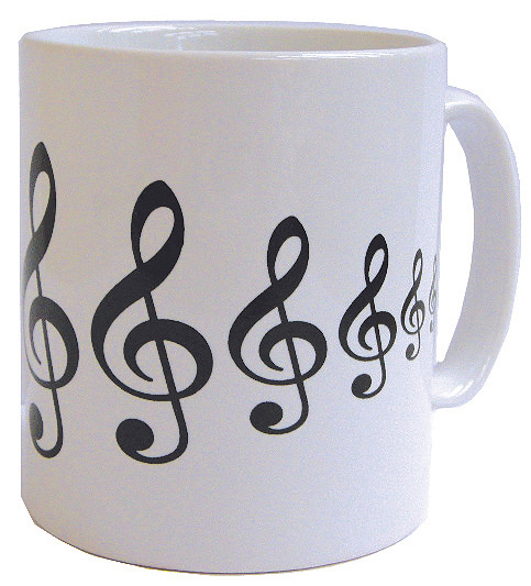 Tasse 'Treble Clefs Earthenware' black/white