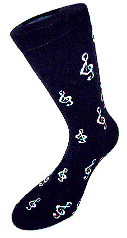 Socks 'Treble Clefs' black/white