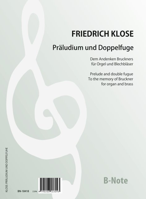 Präludiumjund Fuge  ""Dem Andenken Bruckners""