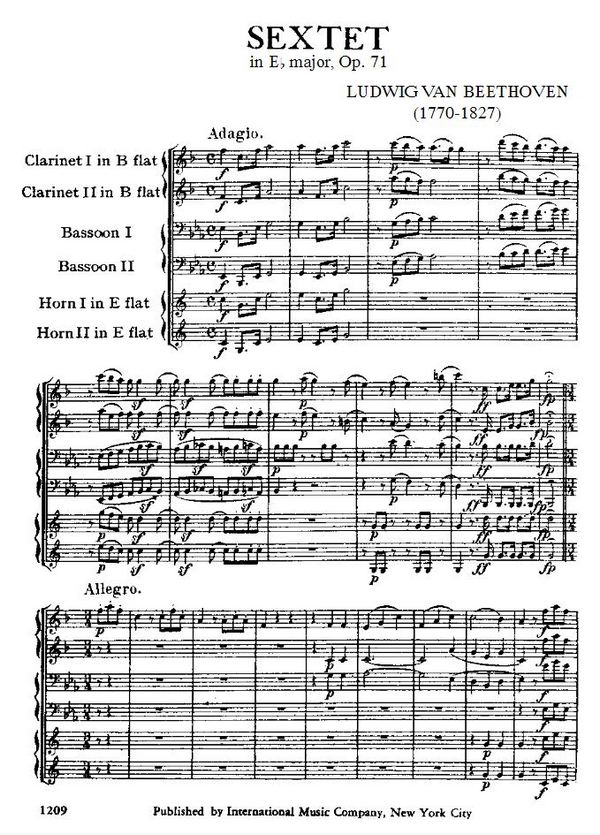 Sextett Es-Dur op.71