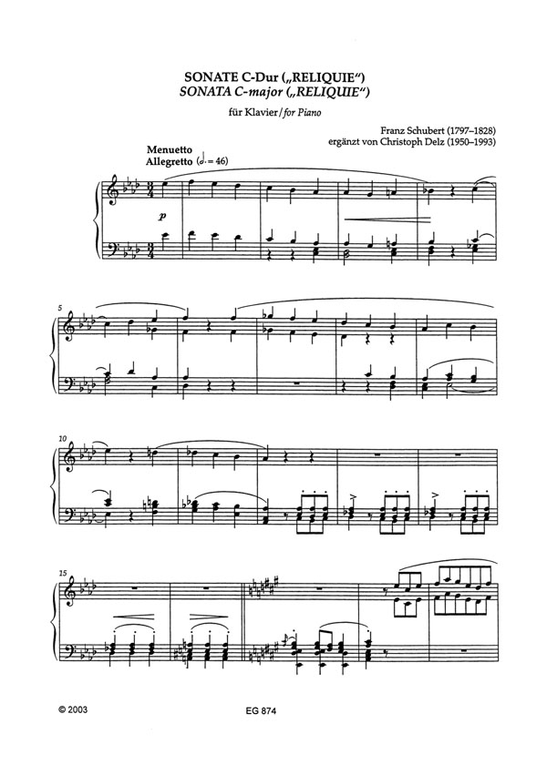 Sonate C-Dur "Reliquie" op. postum D 840