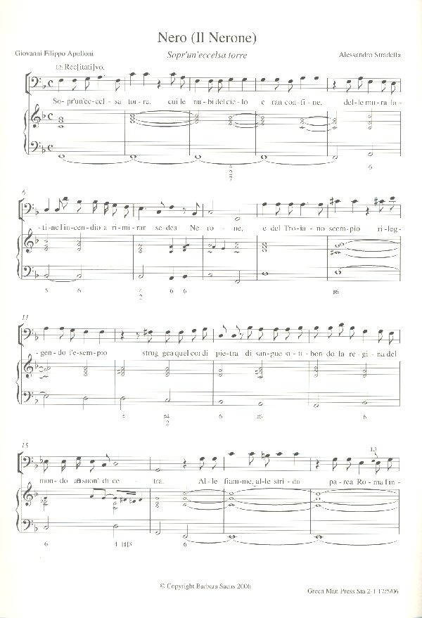 Nero (Il Nerone) for bass and Bc