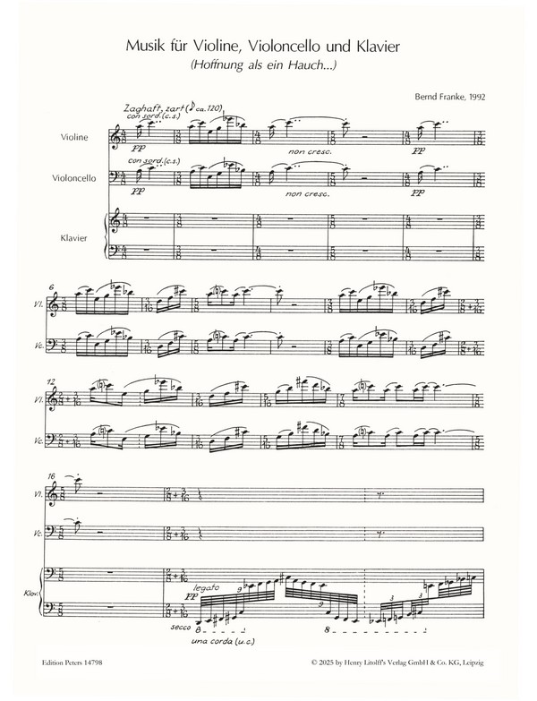 Musik für Violine, Violoncello und Klavier