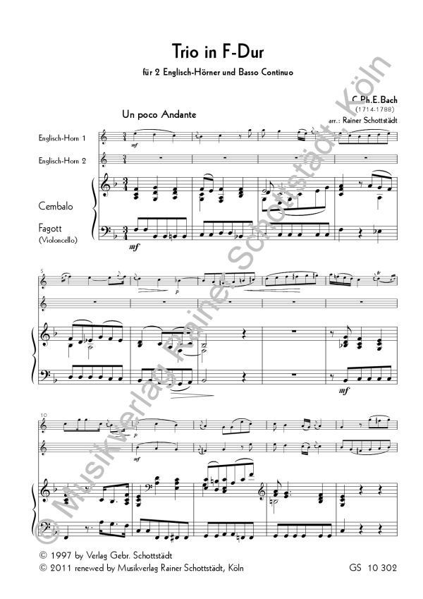 Trio F-dur, arr. R.Schottstädt