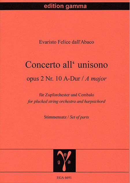 Concerto all'unisono op. 2 Nr. 10 A-Dur / StS