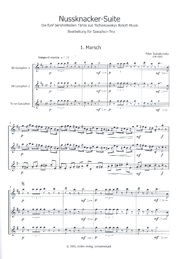 Nussknacker-Suite für 3 Saxophone