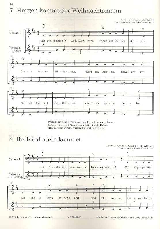 Weihnachtslieder für Anfänger 