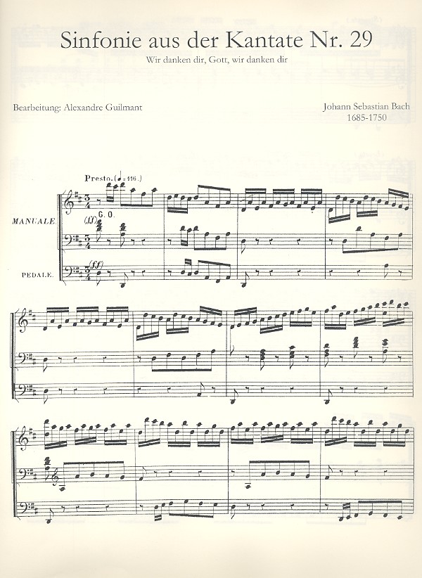 Sinfonia D-Dur aus der Kantate BWV29