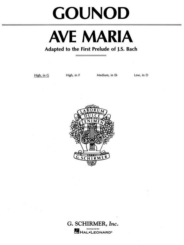 Ave Maria for high voice and piano