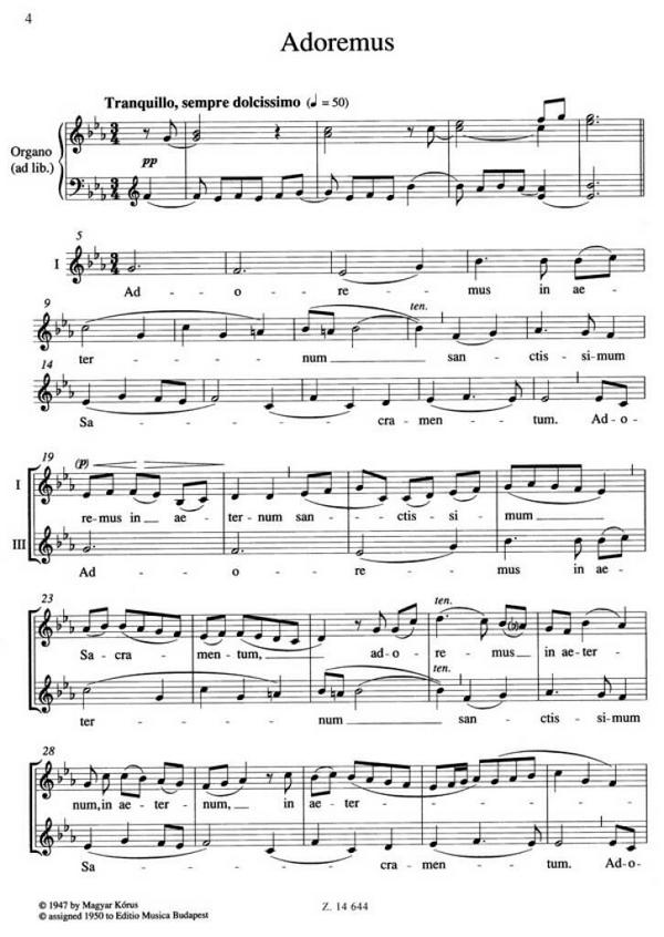 Chorwerke für gleiche Stimmen nach lateinischen