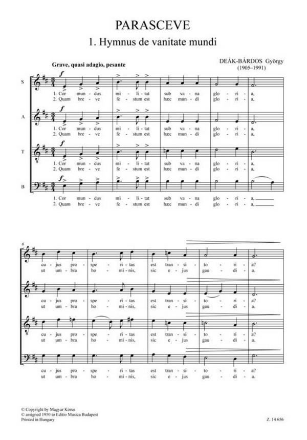 Parasceve für gem Chor a cappella