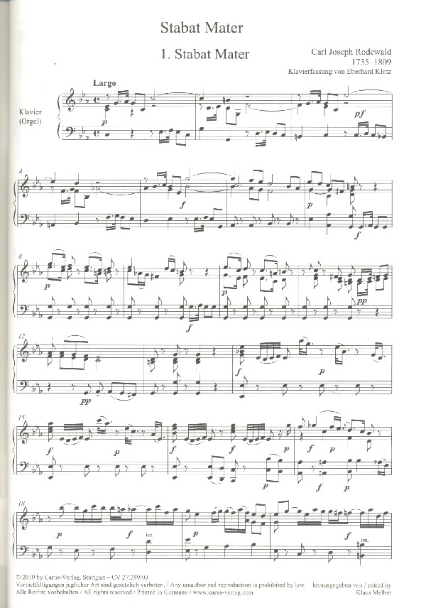 Stabat Mater für 2 Soprane und Orchester