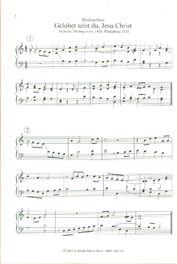 Variationen über 3 Choräle zu den Festtagen des Kirchenjahres