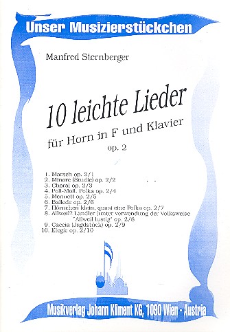 10 leichte Lieder op.2 für Horn und Klavier