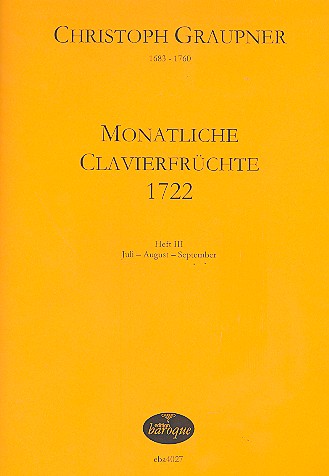 Monatliche Clavierfrüchte 1722 Band 3 (Juli - August - September)