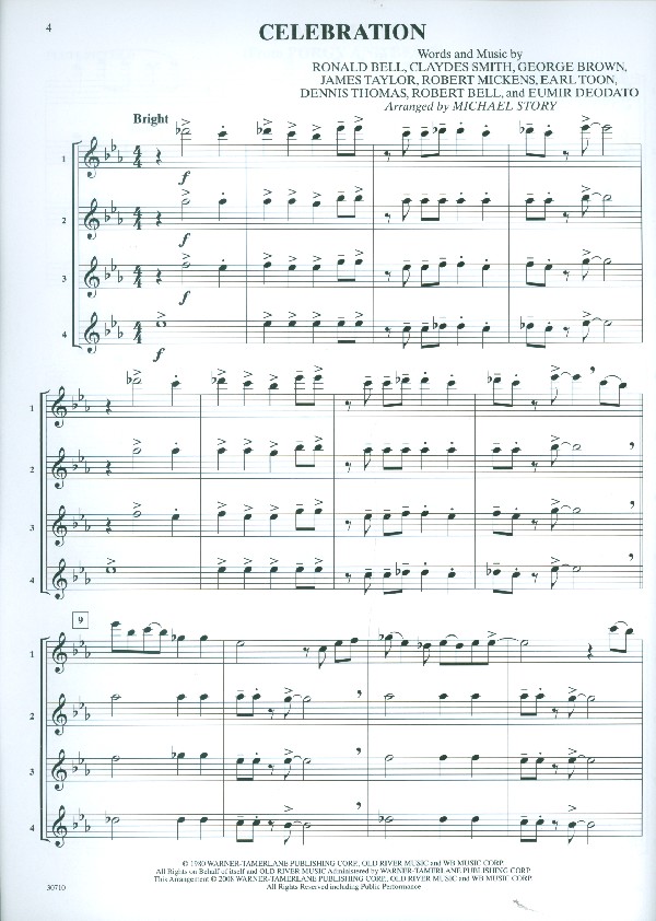 Pop Quartets for All: for 4 instruments