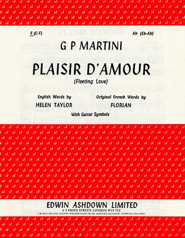 Plaisir d' amour for medium voice and piano
