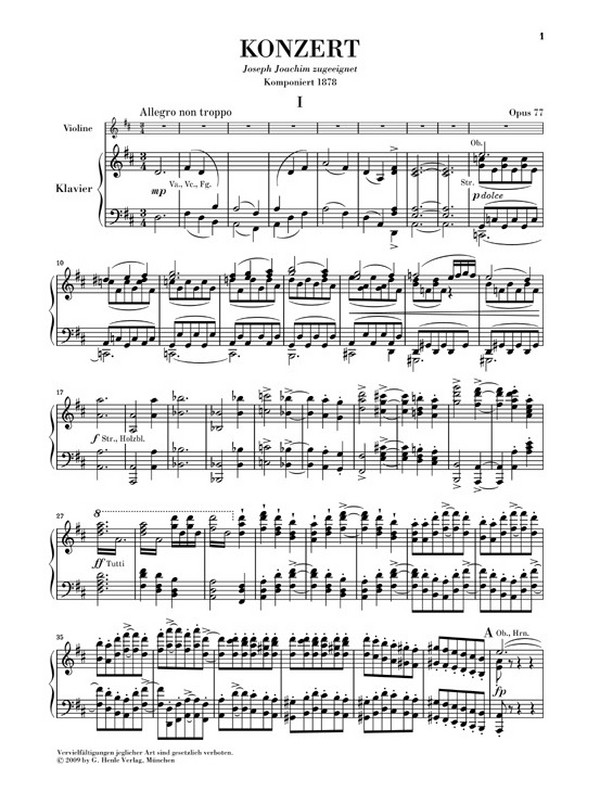 Konzert D-Dur op.77 für Violine und Orchester