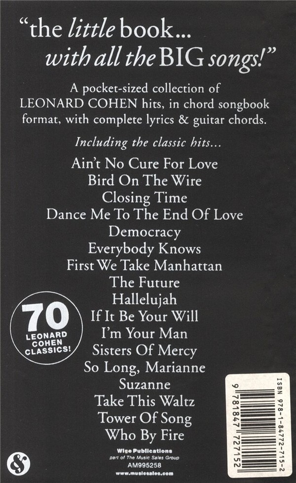 The little black Songbook: Leonard Cohen