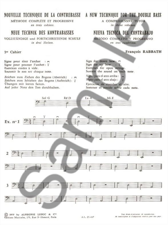 Nouvelle technique de la contrebasse vol.1 (+CD)