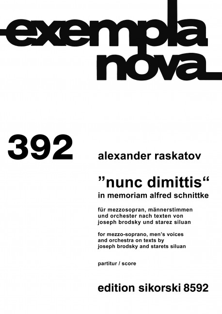 Nunc dimittis für Mezzosopran, Männerchor