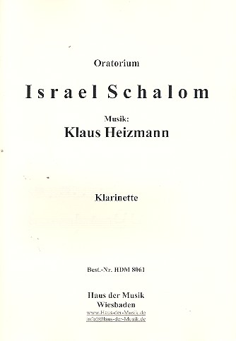 Israel Schalom für Soli, gem Chor,